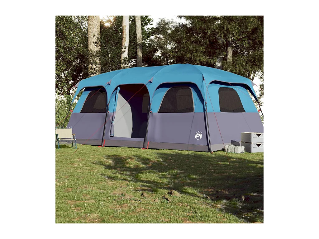 Tonnelle -Tente de cabine familiale 9 personnes bleu imperméable FR899833