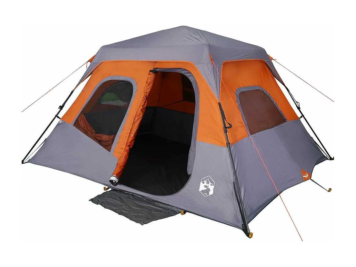 Tenda familiar 6 p. libertação rápida impermeável cinza/laranja PT795915