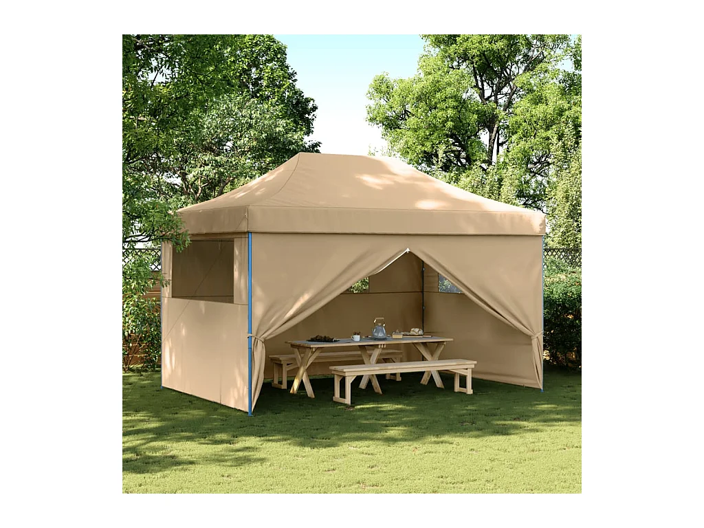 Tonnelle -Tente de réception pliable escamotable avec 4 parois latérales FR808175
