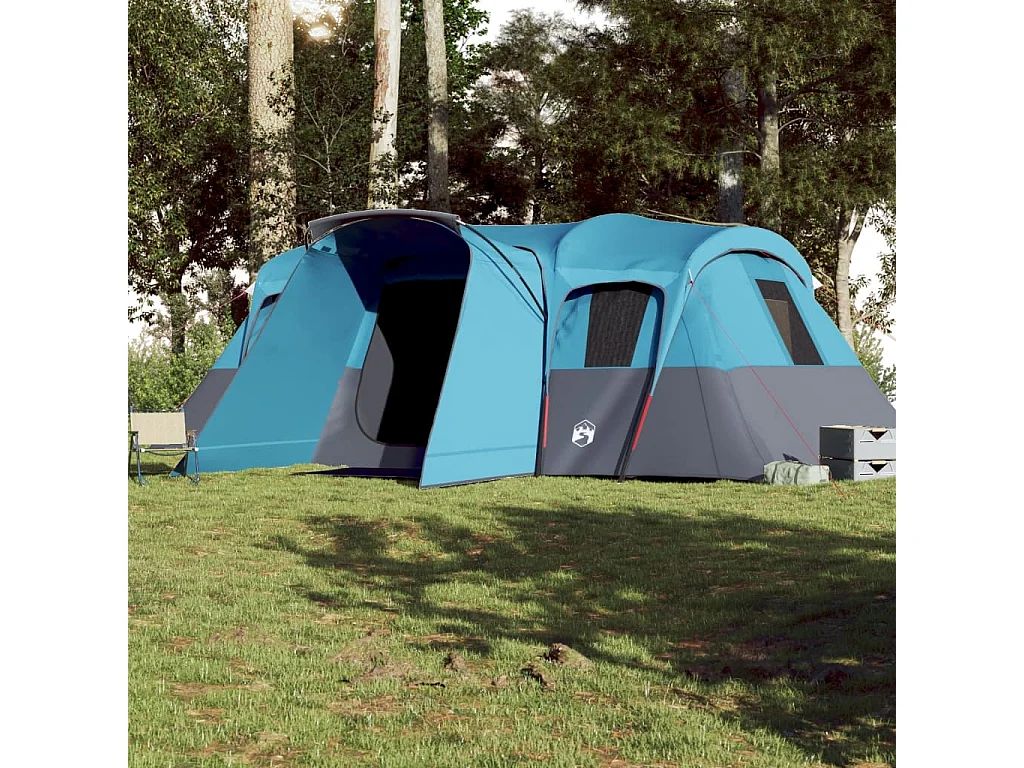 Tonnelle -Tente familiale tunnel 16 personnes bleu imperméable FR688222