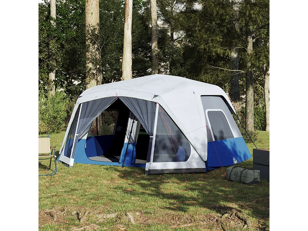 Tenda familiar c/ LED 10 pessoas libertação rápida azul-claro PT653396