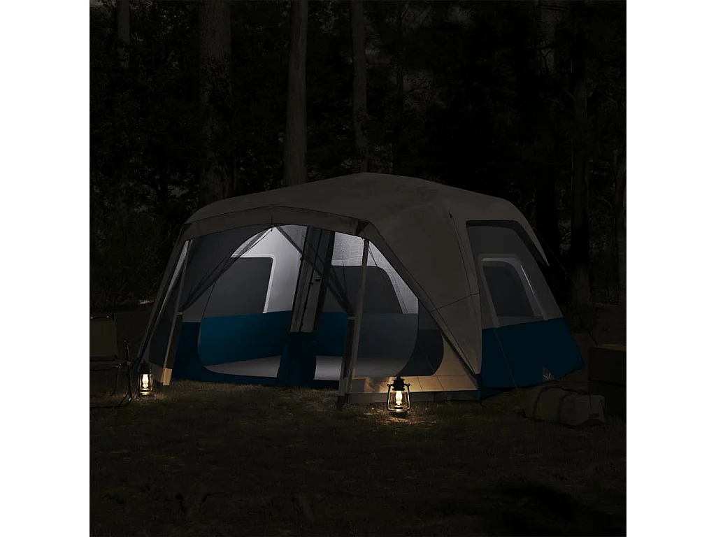 Tenda familiar c/ LED 10 pessoas libertação rápida azul-claro PT653396