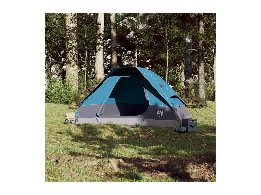 Tonnelle -Tente familiale à dôme 6 personnes bleu imperméable FR638449