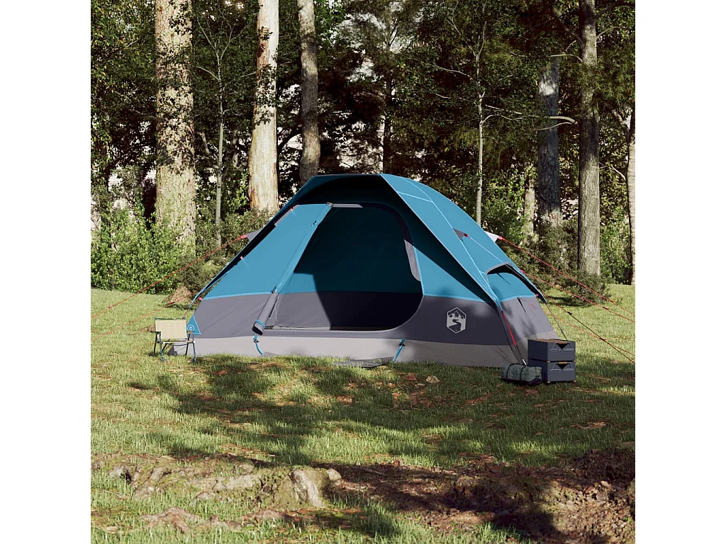 Tonnelle -Tente familiale à dôme 6 personnes bleu imperméable FR638449