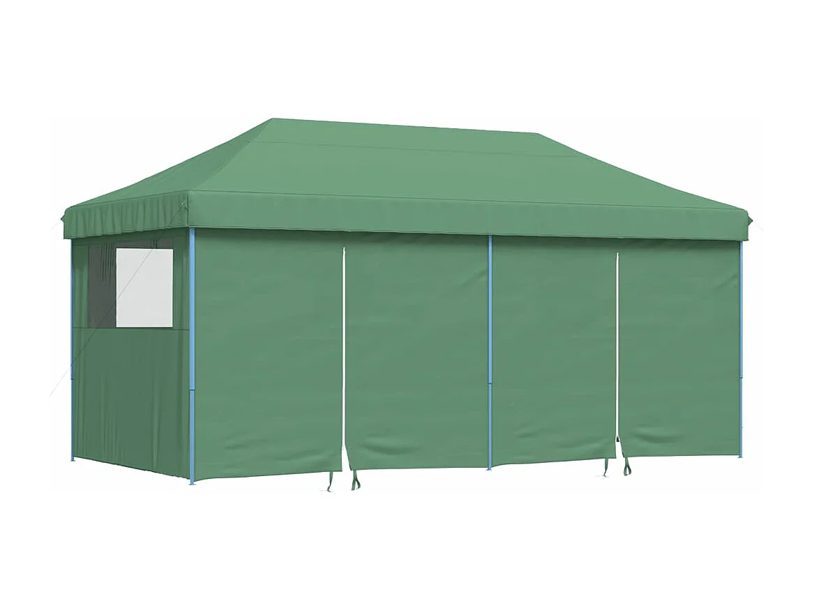 Tonnelle -Tente de réception pliable escamotable 4 parois latérales vert FR236659