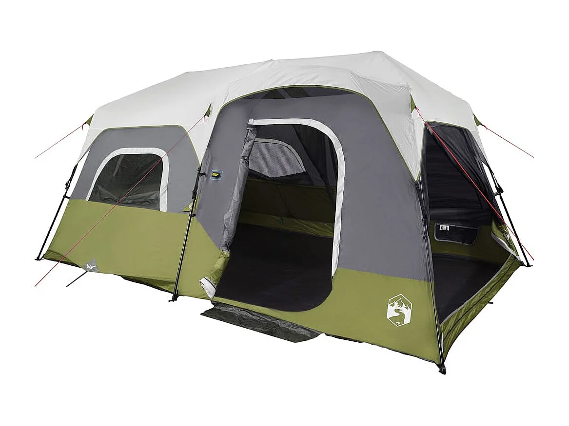 Tenda familiar c/ LED 9 pessoas libertação rápida verde-claro PT533928