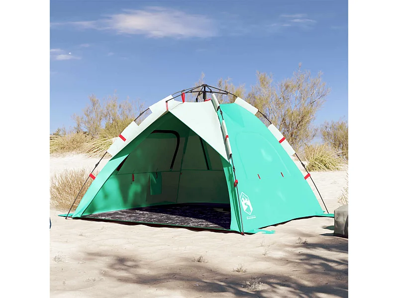 Tenda praia 3 pessoas libertação rápida impermeável verde mar PT773059