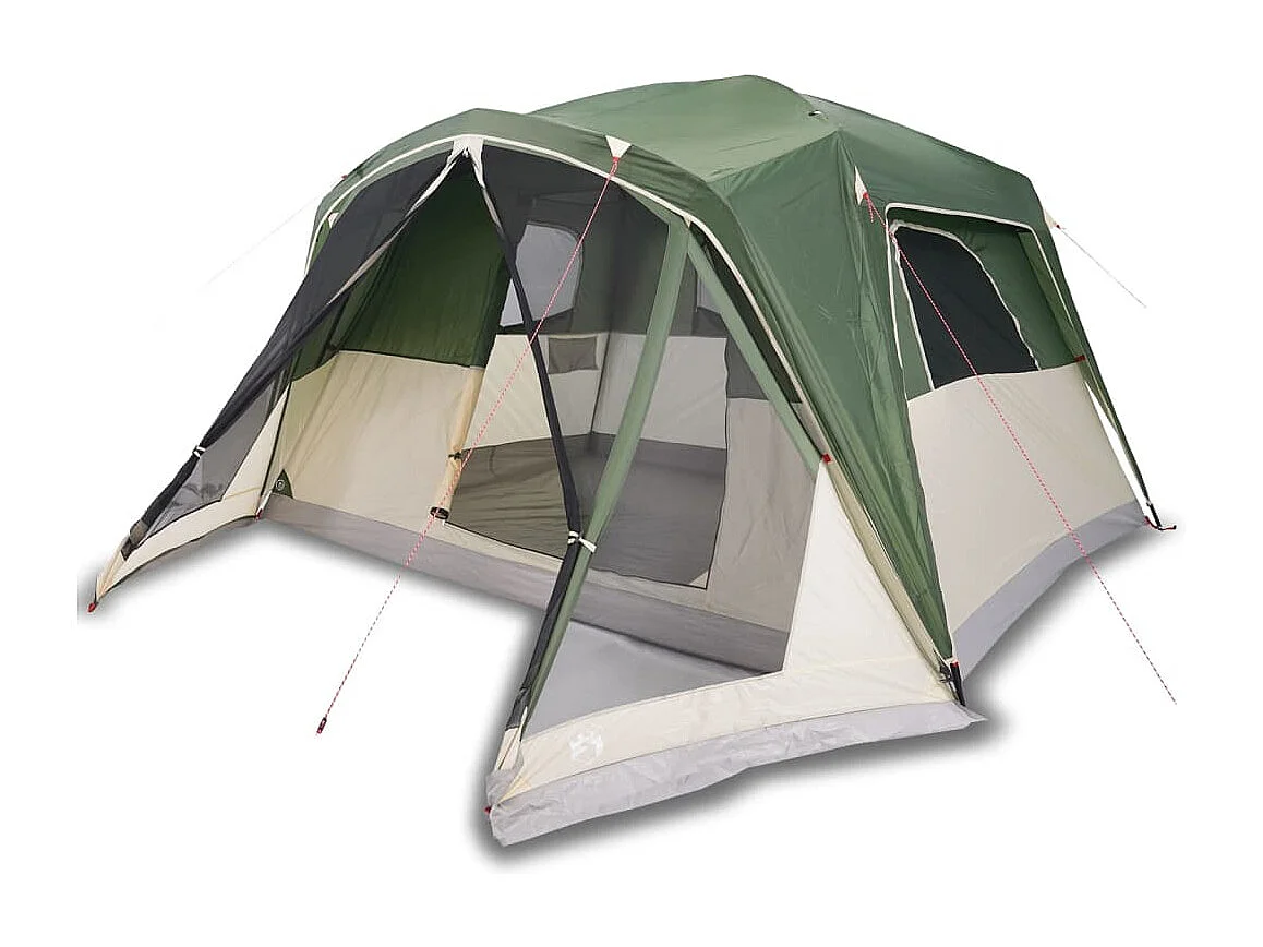 Tenda familiar c/ avançado para 6 pessoas impermeável verde PT990650