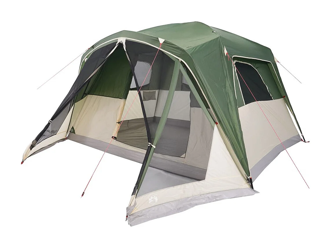 Tonnelle -Tente familiale avec porche 6 personnes vert imperméable FR242444