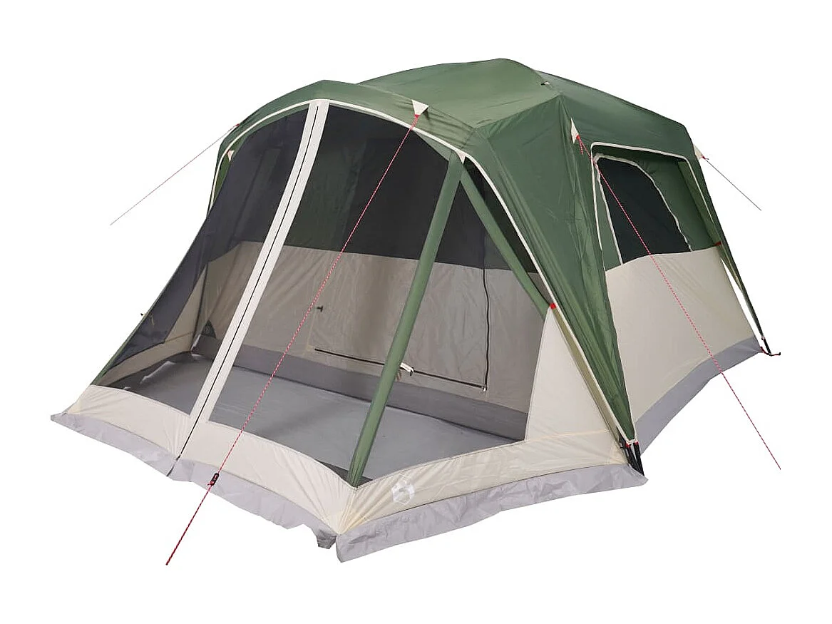 Tonnelle -Tente familiale avec porche 6 personnes vert imperméable FR242444