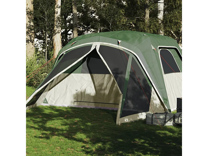 Tonnelle -Tente familiale avec porche 6 personnes vert imperméable FR242444