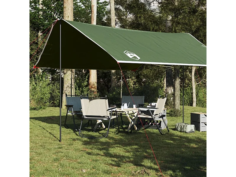 Lona de campismo 430x380x210 cm impermeável verde PT805503