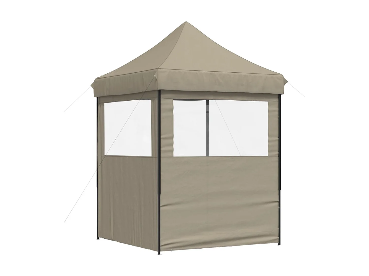 Partytent inklapbaar pop-up met 2 zijwanden taupe BE134414