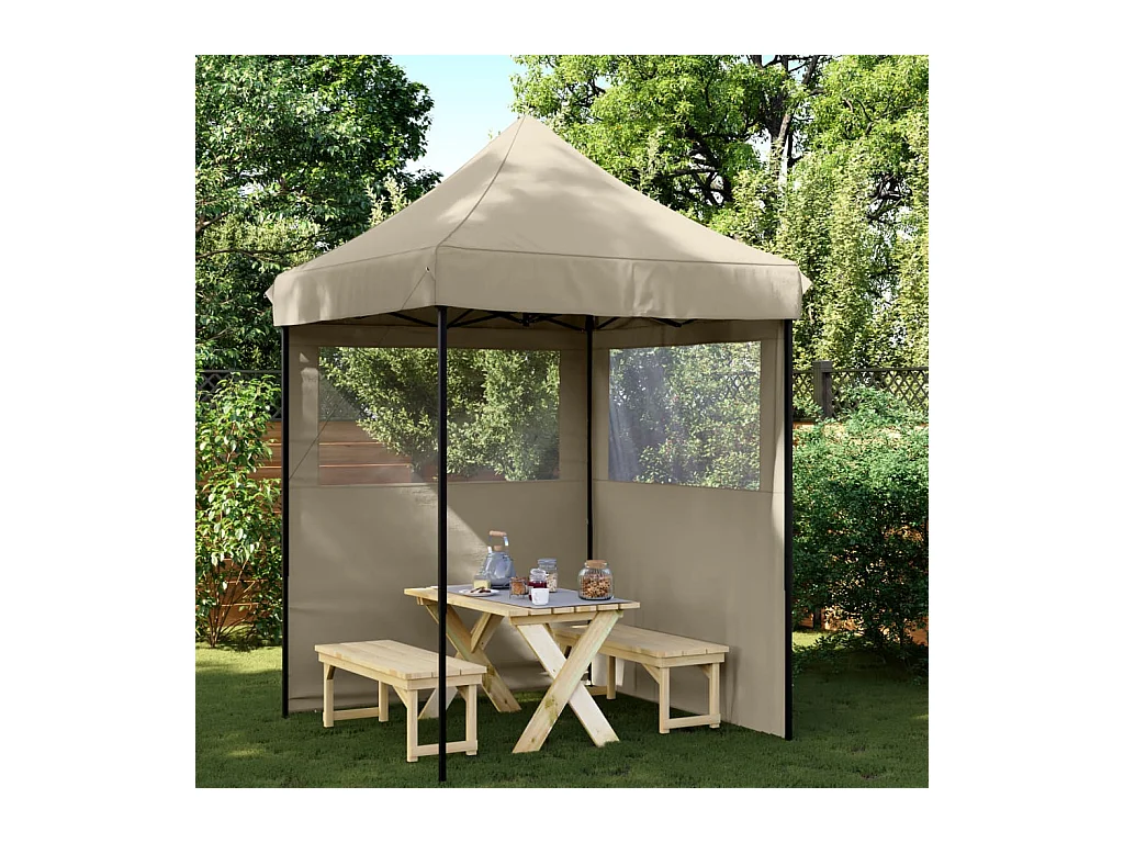 Tonnelle -Tente de réception pliable escamotable avec 2 parois latérales FR237396