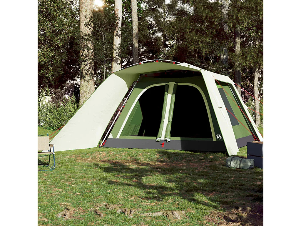 Tenda familiar c/ alpendre 9 pessoas libertação rápida verde PT350522