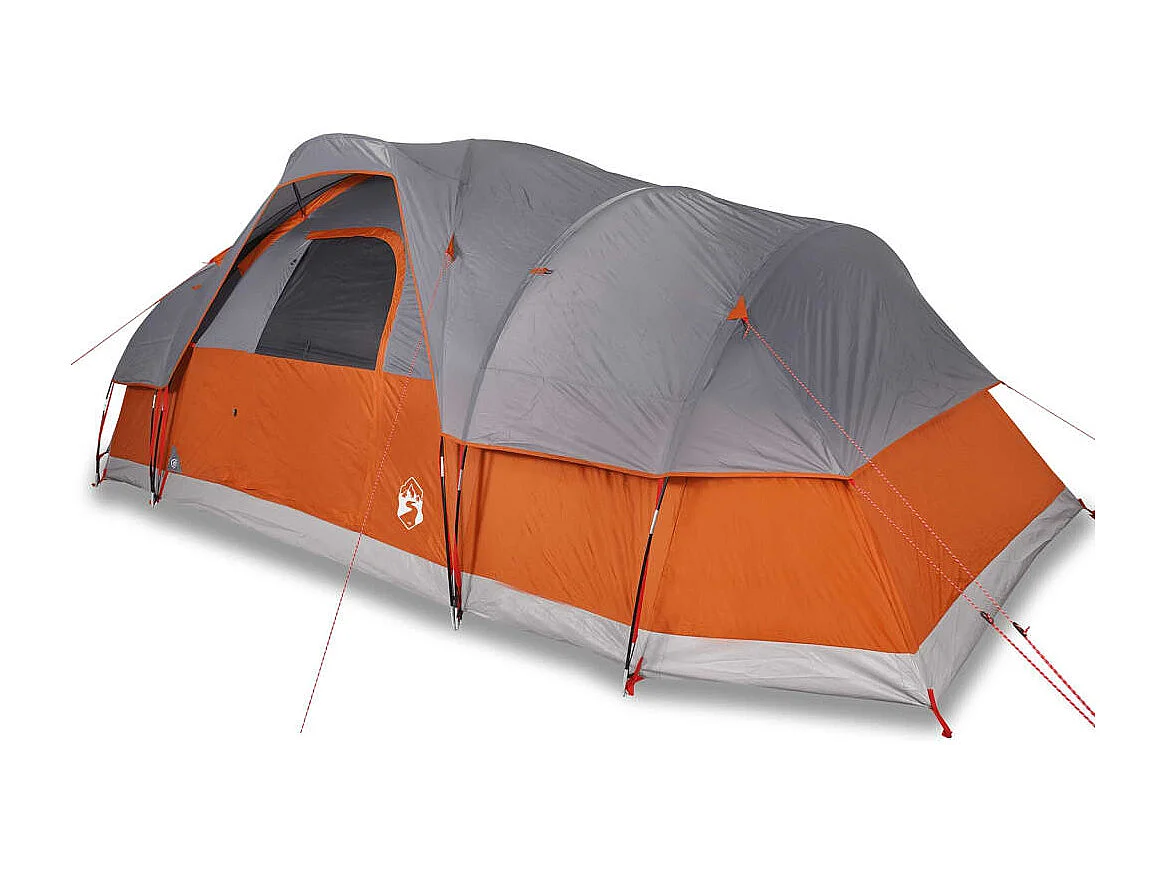 Tonnelle -Tente à dôme 11 personnes gris et orange imperméable FR121450