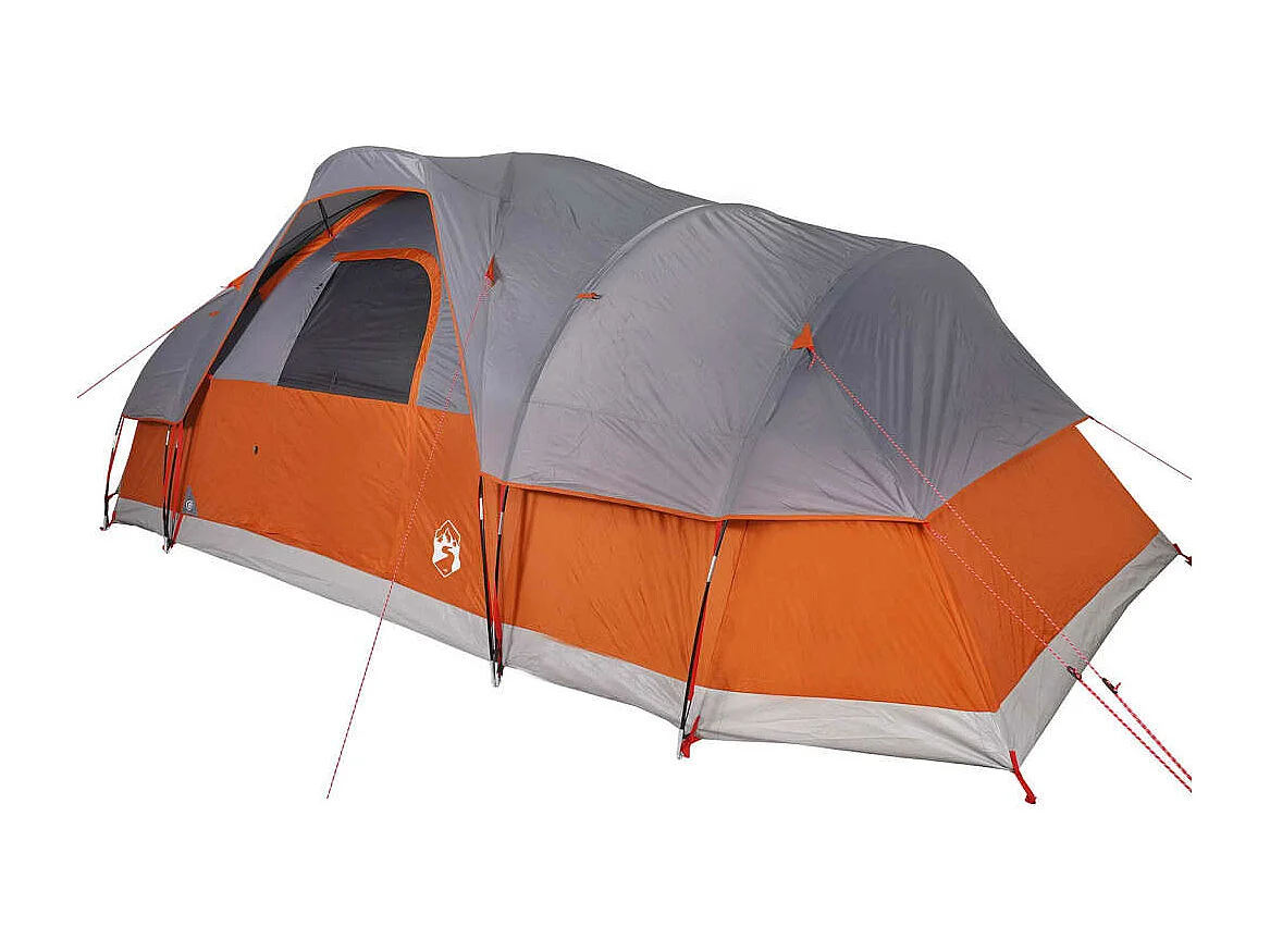 Tonnelle -Tente à dôme 11 personnes gris et orange imperméable FR121450
