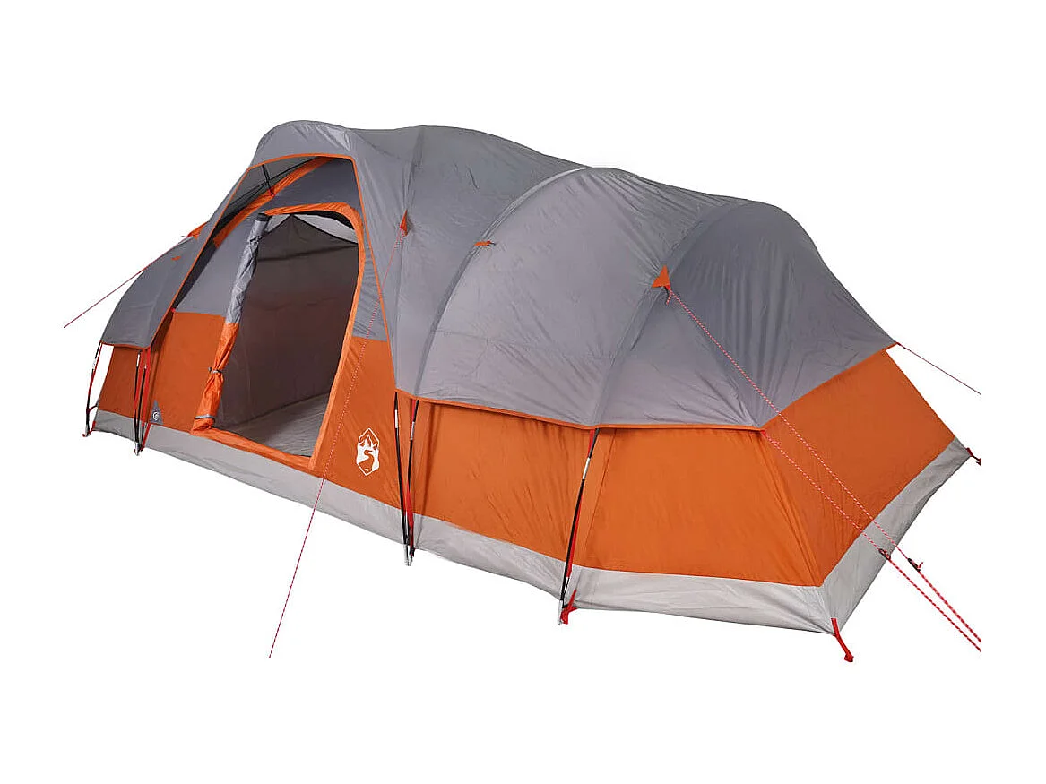 Tonnelle -Tente à dôme 11 personnes gris et orange imperméable FR121450