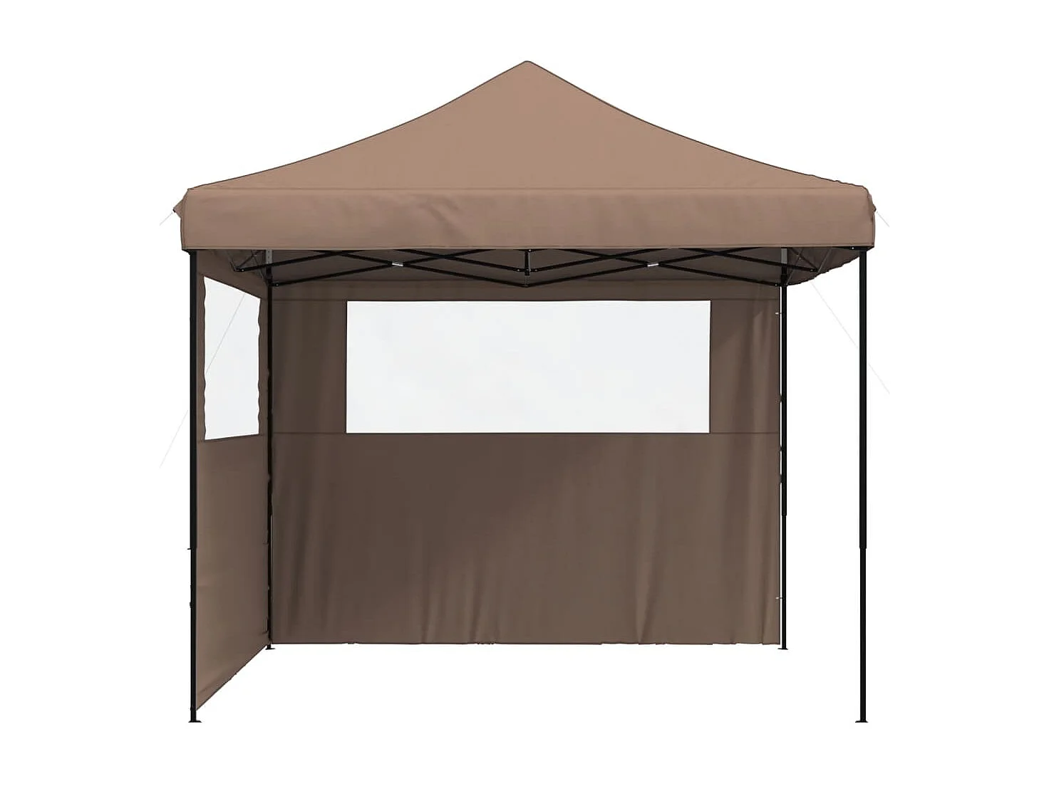 Partytent inklapbaar pop-up met 2 zijwanden bruin BE821908