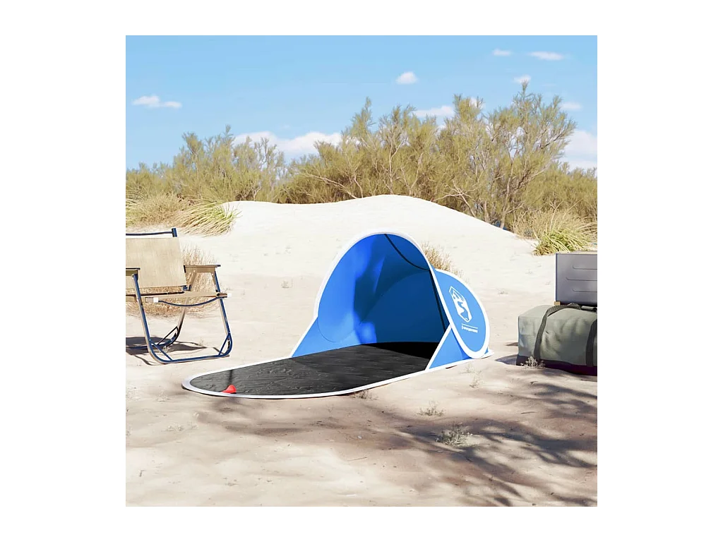 Tonnelle -Tente de plage bleu azuré escamotable imperméable FR358871