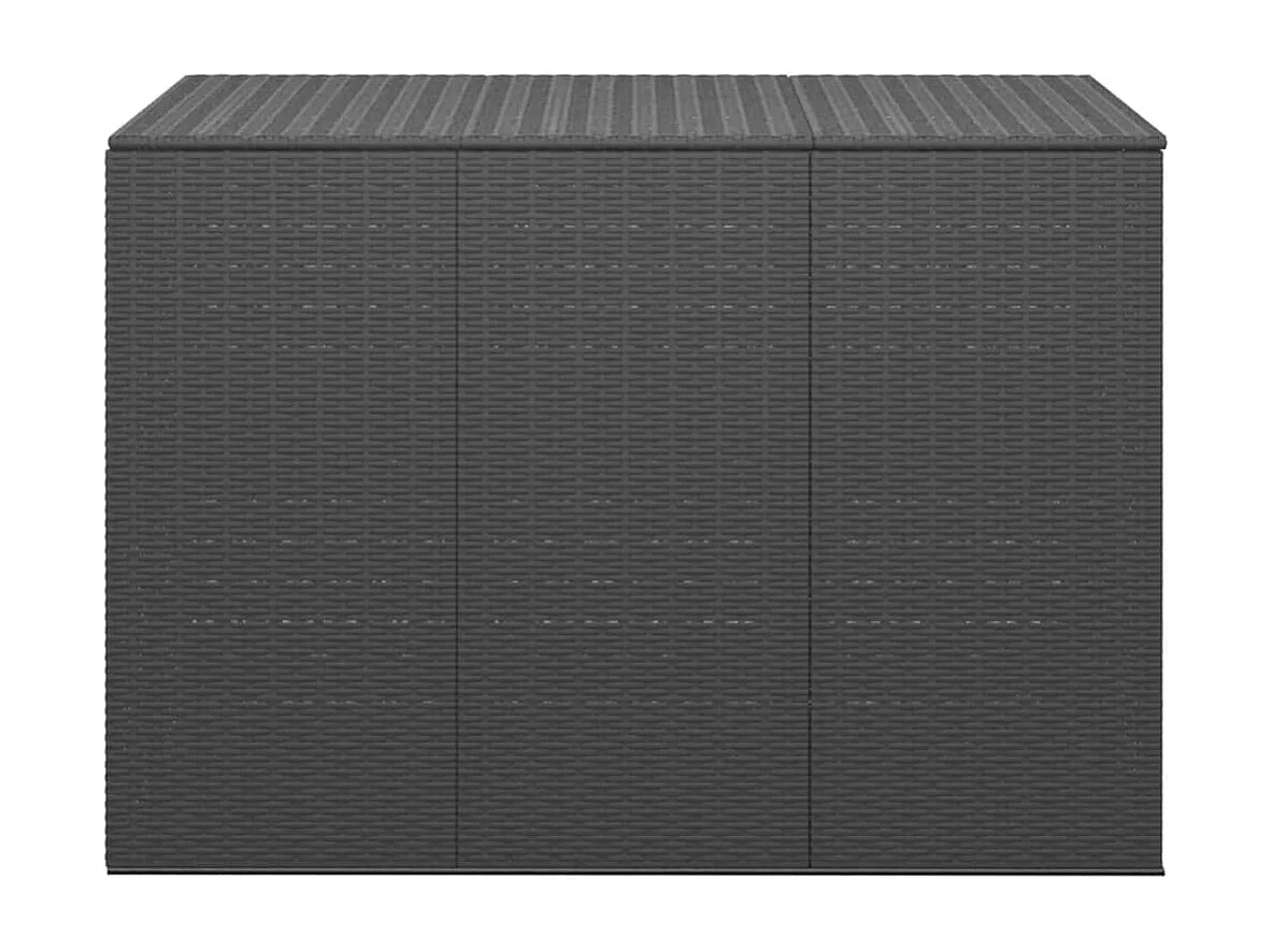 Coffre à coussins de jardin Résine tressée 145x100x103 cm Noir FR383688