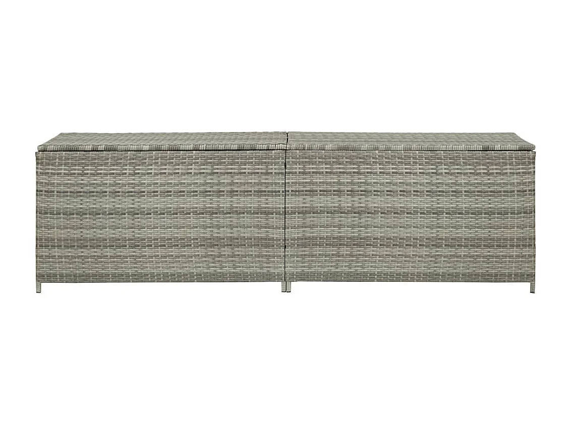 Coffre de rangement de jardin résine tressée 200x50x60 cm gris FR147634