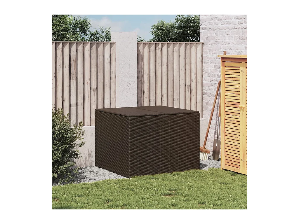 Coffre de rangement de jardin marron 291L résine tressée FR121886