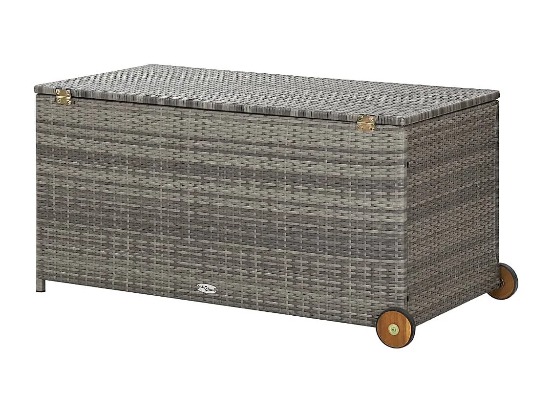 Coffre de rangement de jardin gris clair 120x65x61 cm rotin FR979609