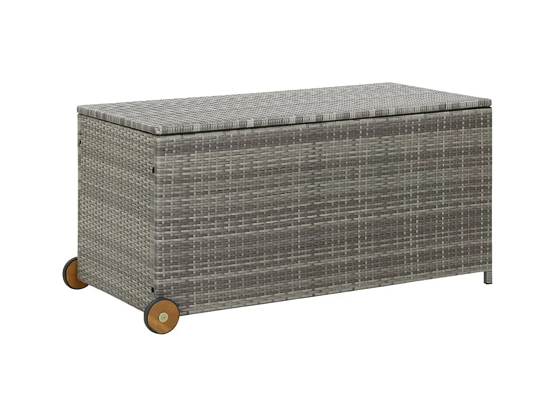 Tuinbox 120x65x61 cm poly rattan lichtgrijs BE592420