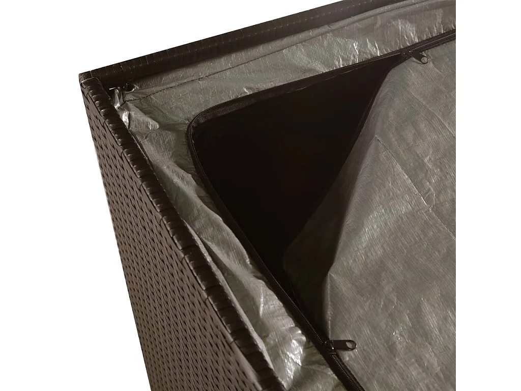 Coffre de stockage de jardin marron 150x100x100cm Résine tressée FR669151