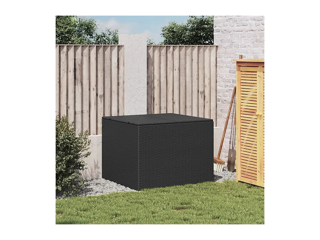 Coffre de rangement de jardin noir 291L résine tressée FR268918