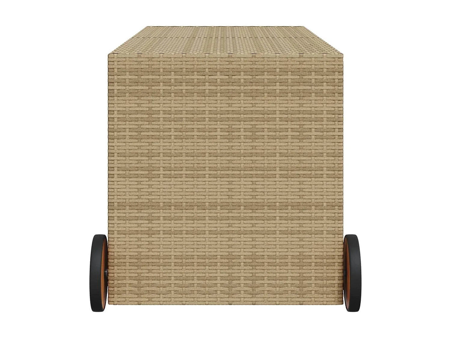 Caixa arrumação p/ jardim com rodas 283L vime PE mistura beges PT251516