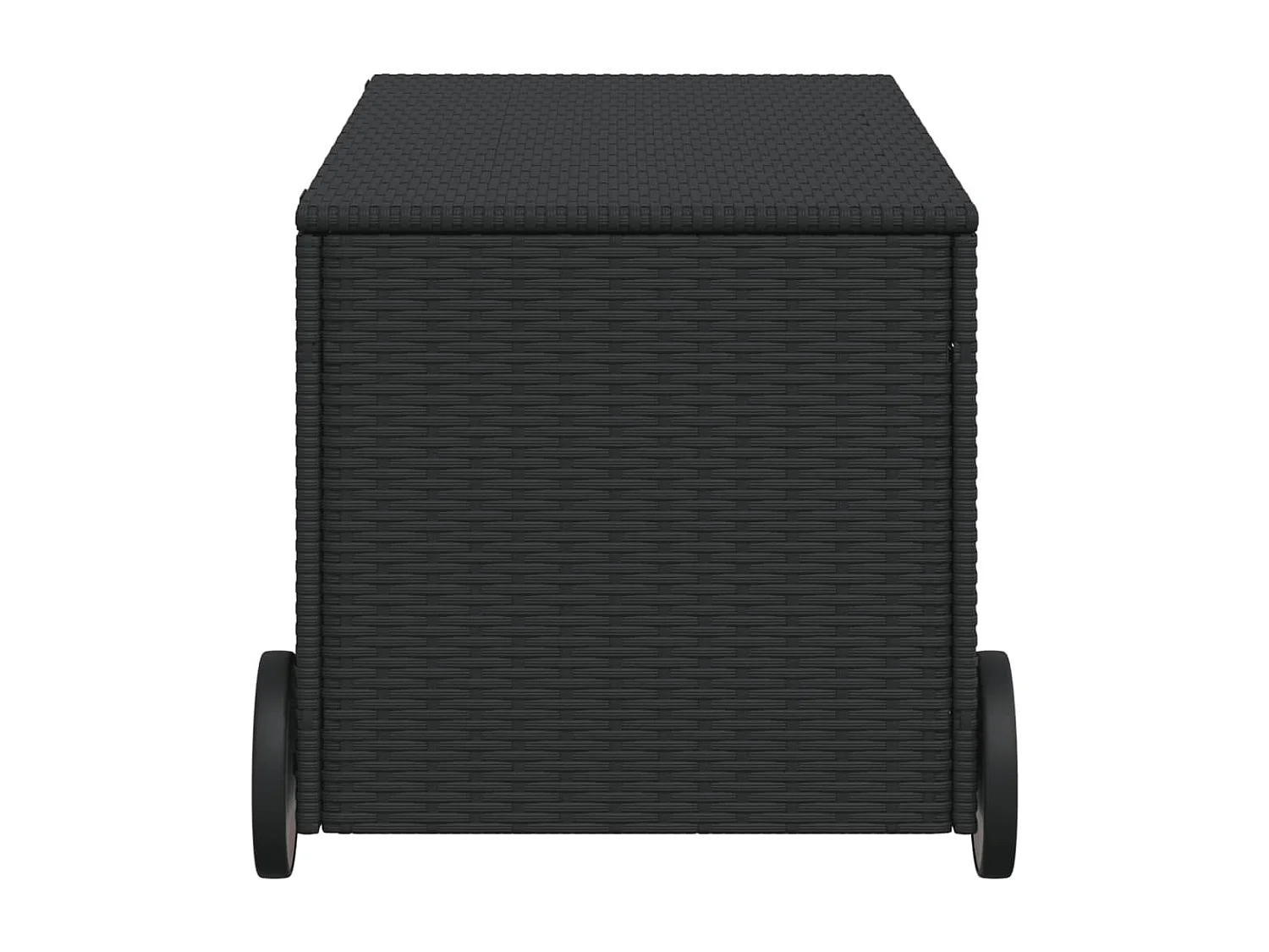 Tuinbox met wielen 190 L poly rattan zwart BE962638