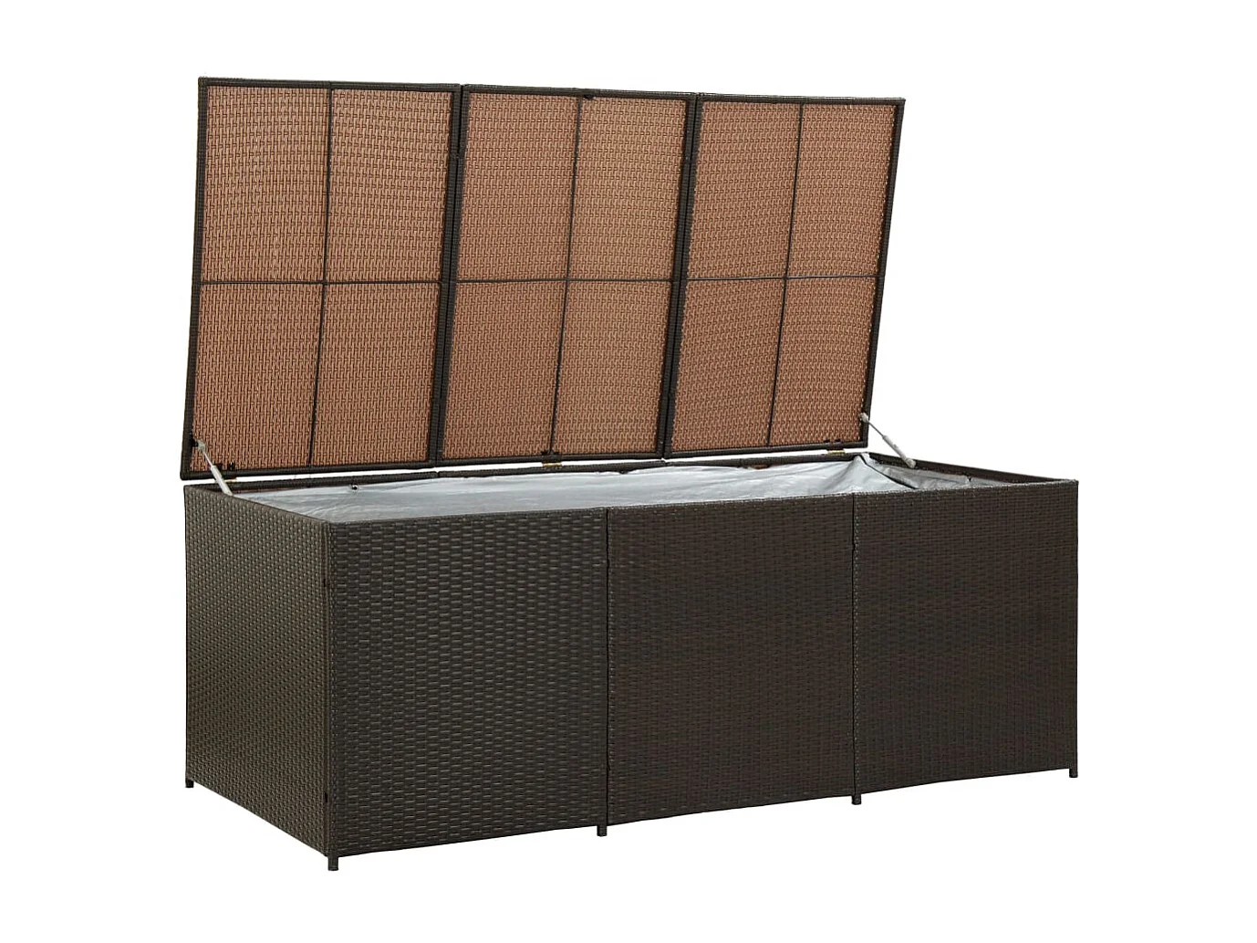 Coffre de rangement de jardin résine tressée 180x90x70 cm marron FR771060