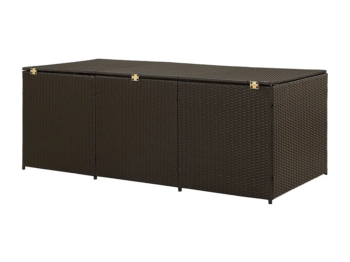 Coffre de rangement de jardin résine tressée 180x90x70 cm marron FR771060