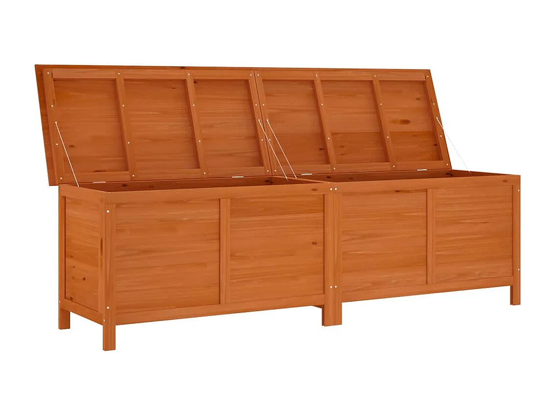 Coffre de rangement de jardin marron bois massif de sapin FR958987