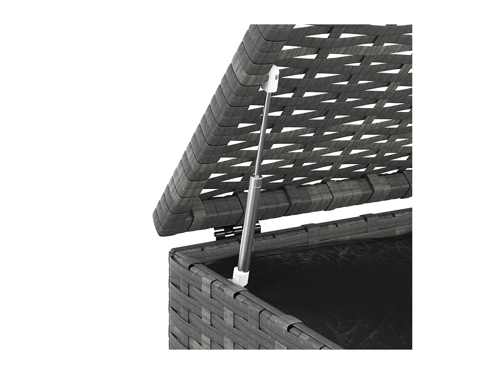 Coffre à coussins de jardin Résine tressée 100x49x103,5 cm Gris FR810323