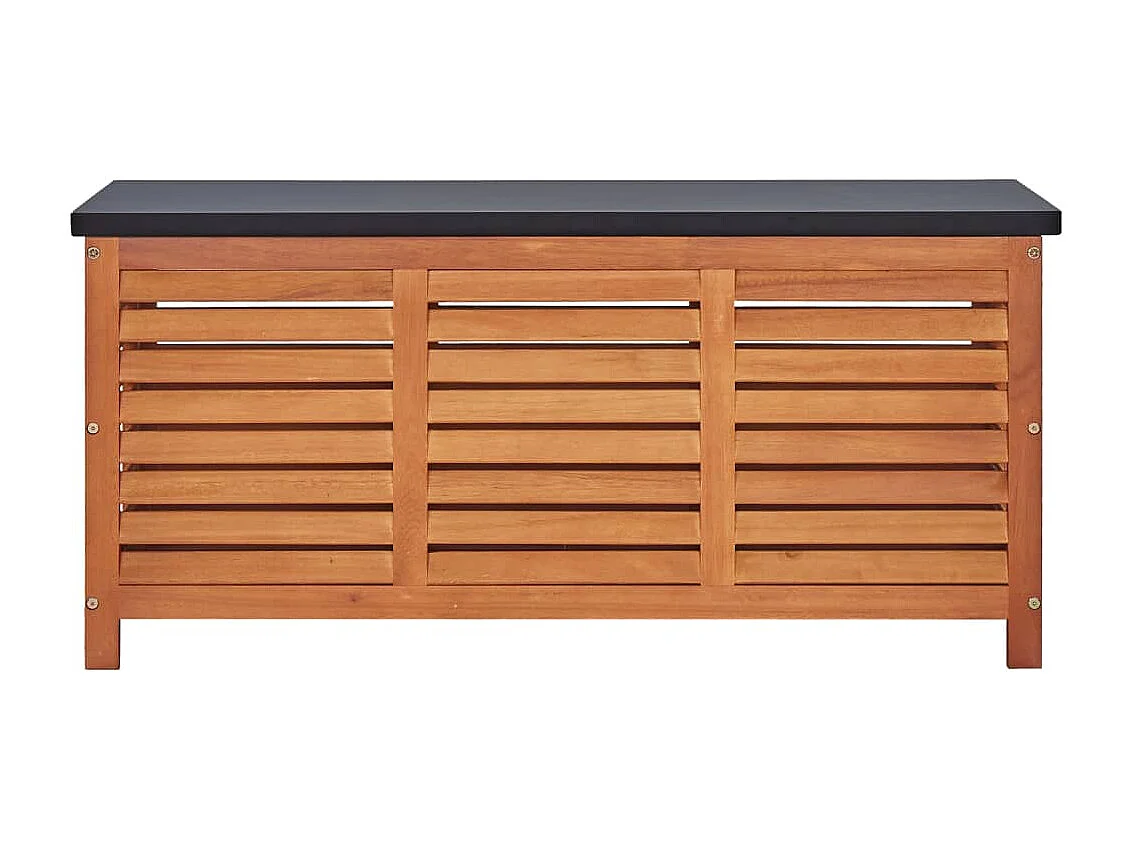 Caja de almacenaje jardín madera maciza eucalipto 117x50x55 cm ES217446