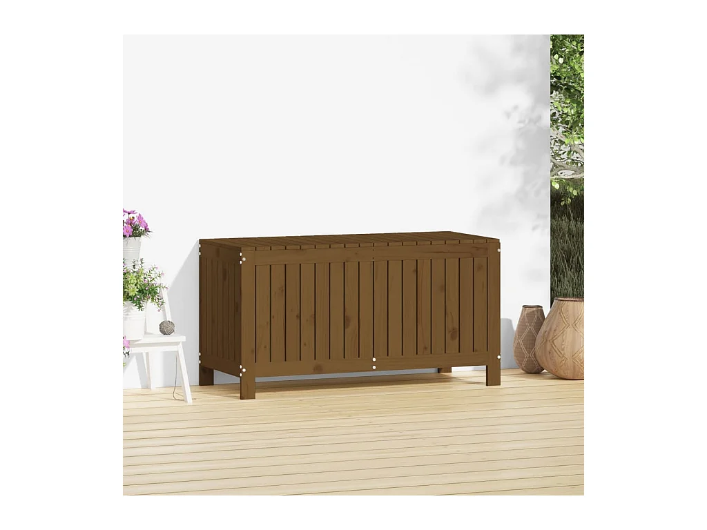 Coffre de rangement de jardin Marron miel 115x49x60 cm Bois pin FR258892