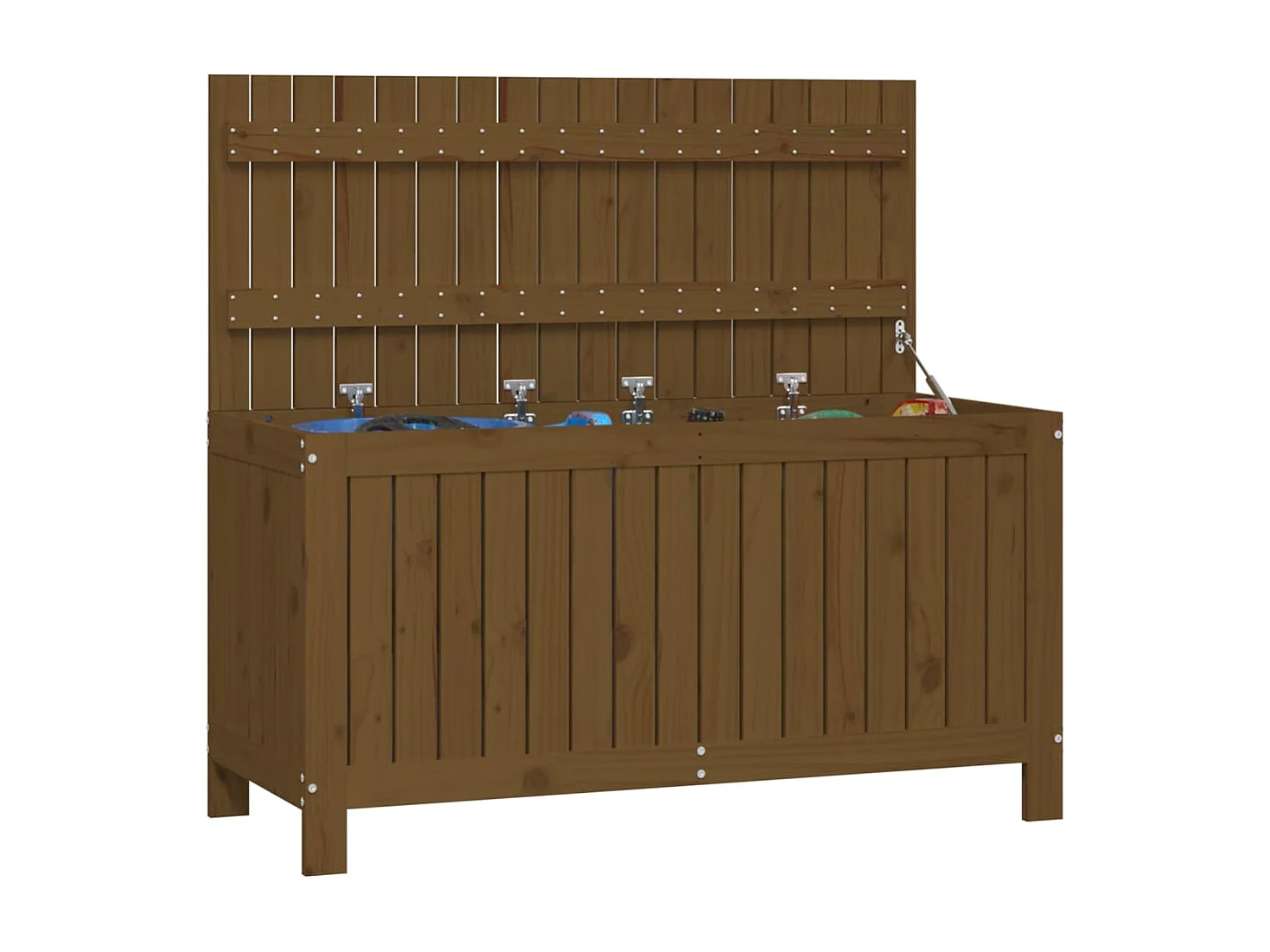 Coffre de rangement de jardin Marron miel 115x49x60 cm Bois pin FR258892