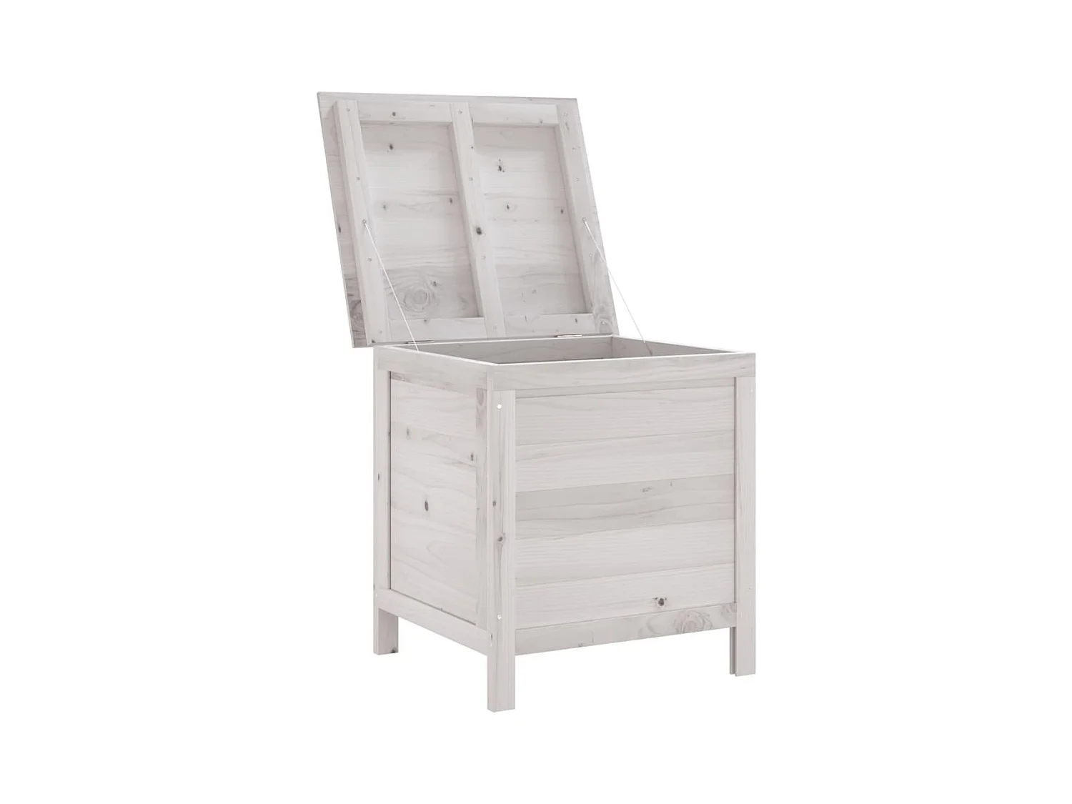 Coffre de rangement de jardin blanc bois massif de sapin FR791738
