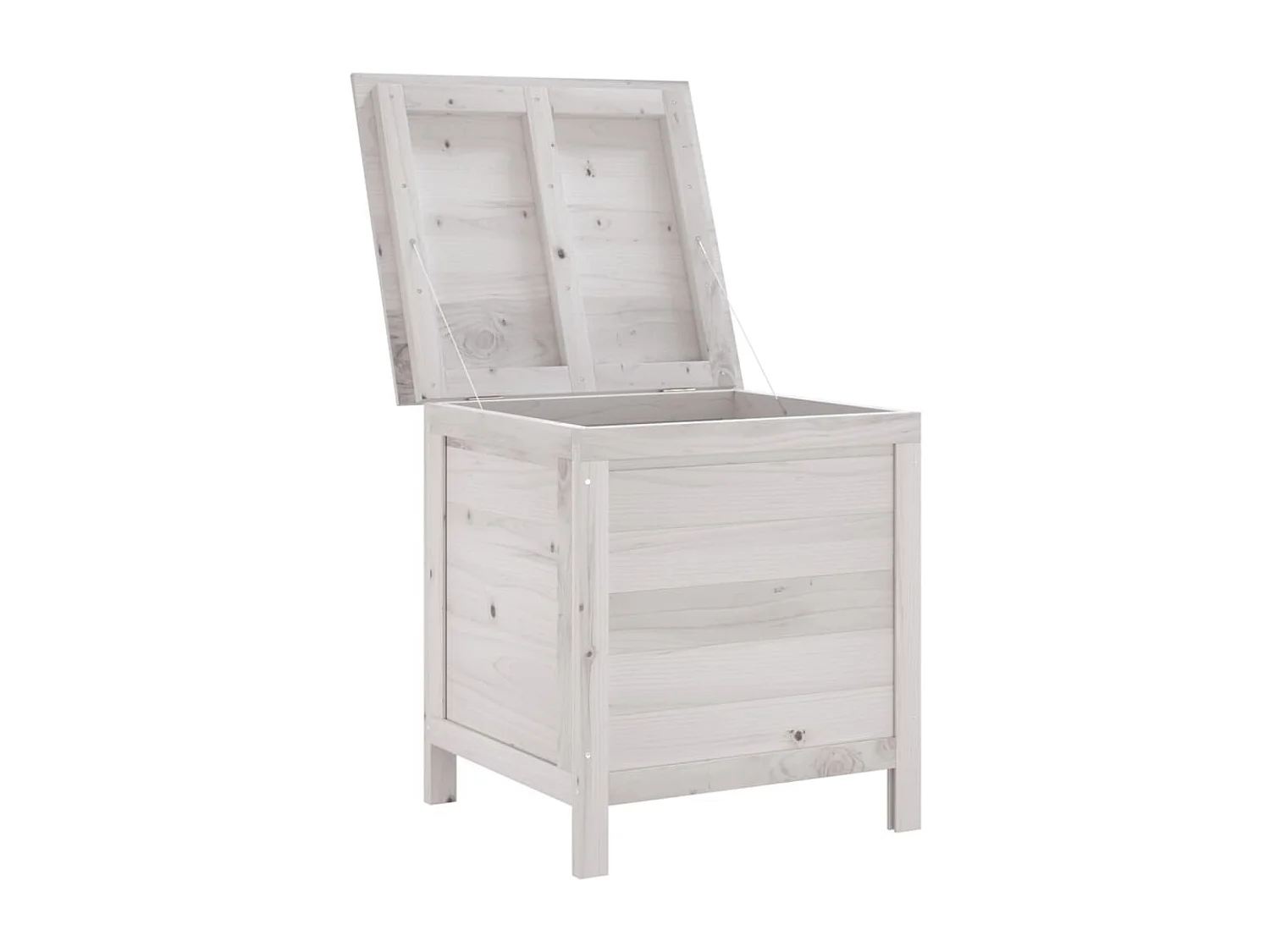 Coffre de rangement de jardin blanc bois massif de sapin FR791738