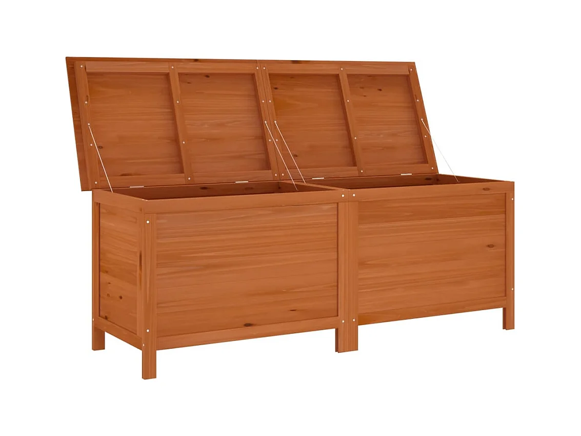 Coffre de rangement de jardin marron bois massif de sapin FR213896