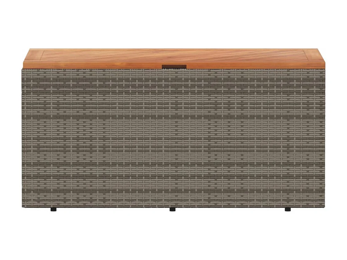 Caixa arrumação jardim 110x50x54 cm vime PE/acácia maciça cinza PT539450