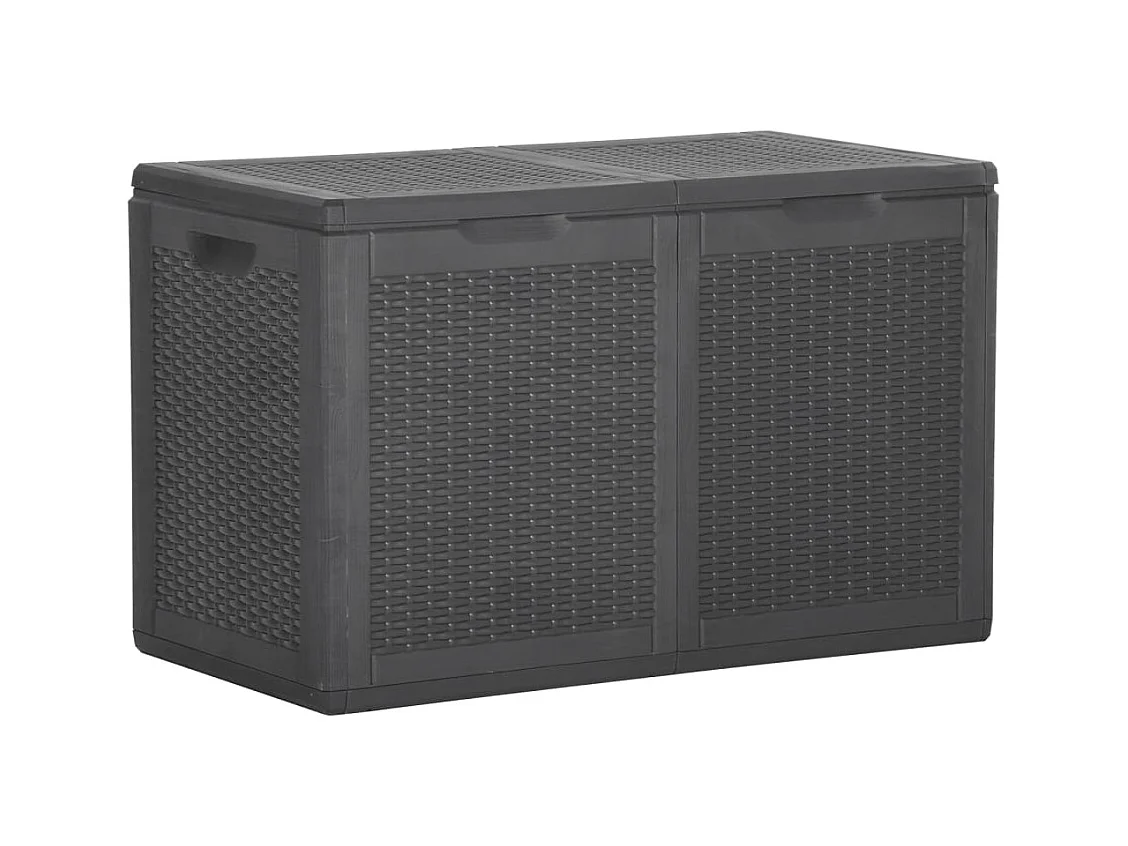 Coffre de rangement de jardin 180 L Noir PP Rotin FR760276