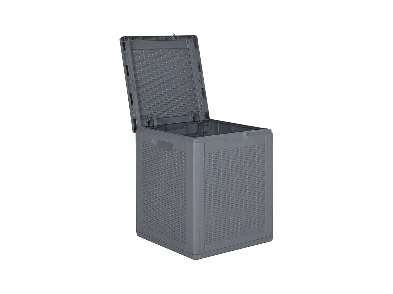 Coffre de rangement de jardin gris PP rotin 90 L FR374854