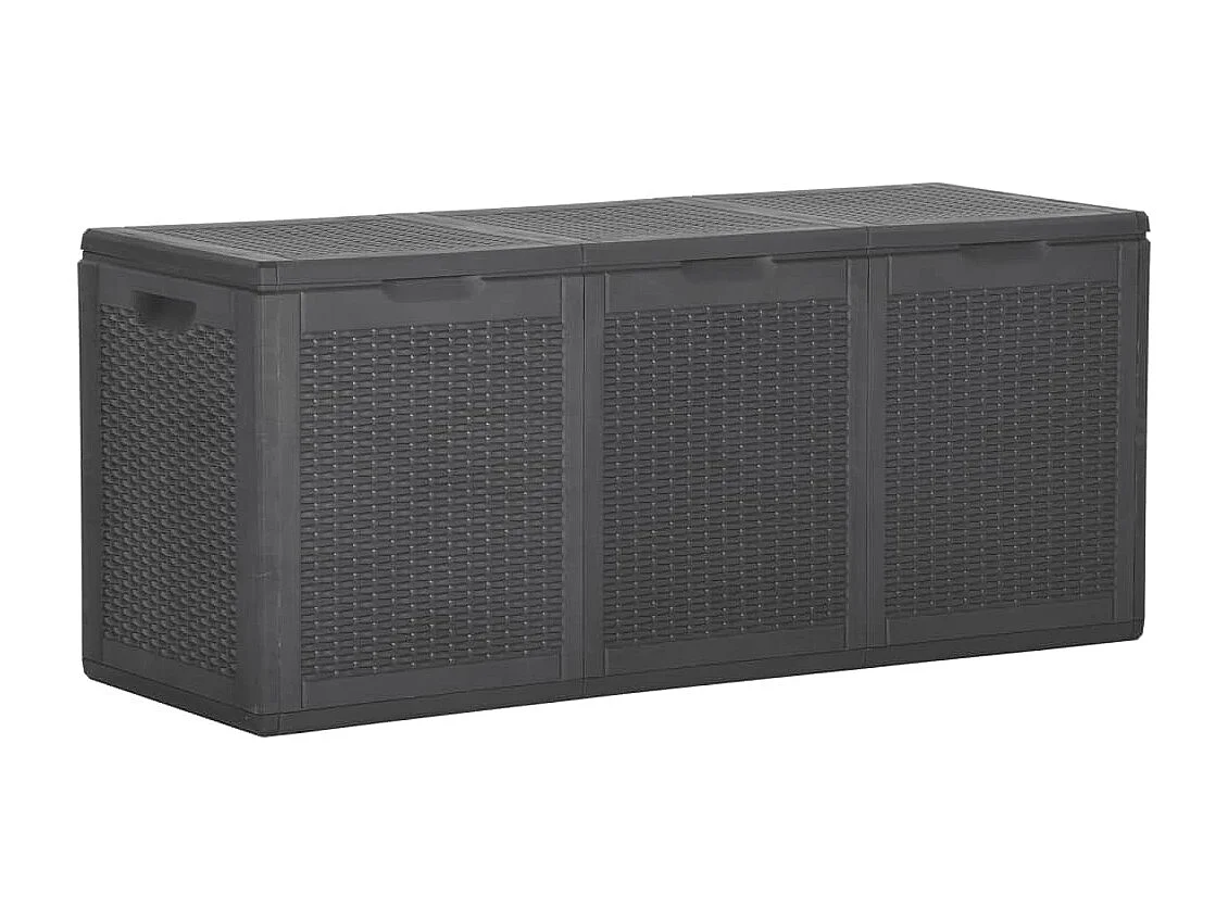Coffre de rangement de jardin 270 L Noir PP Rotin FR168588