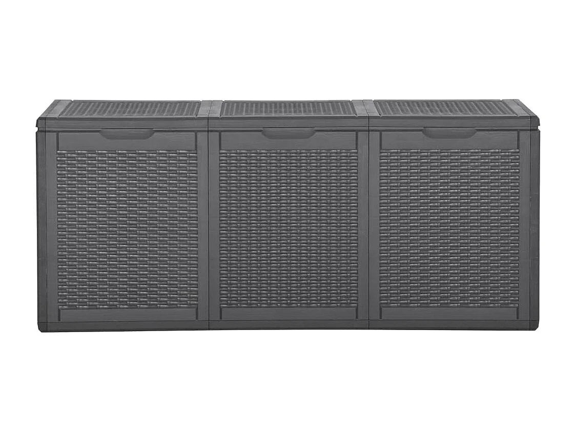 Coffre de rangement de jardin 270 L Noir PP Rotin FR168588