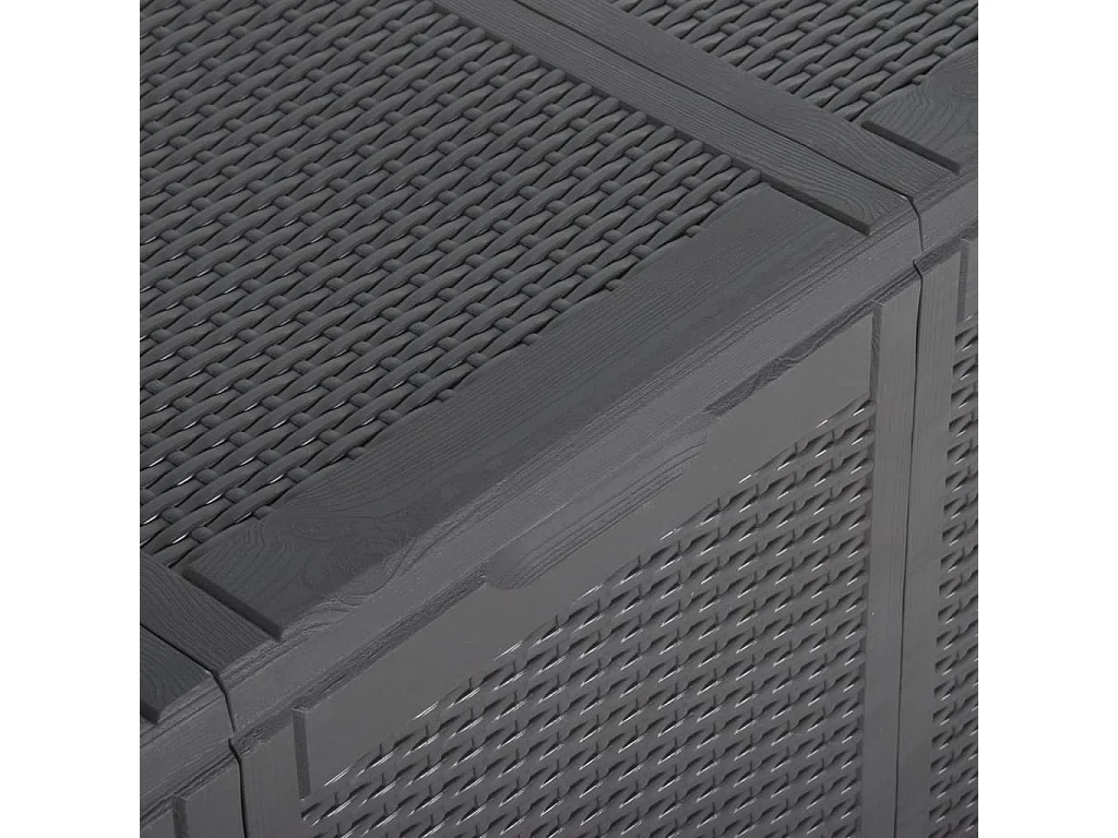 Coffre de rangement de jardin 270 L Noir PP Rotin FR168588