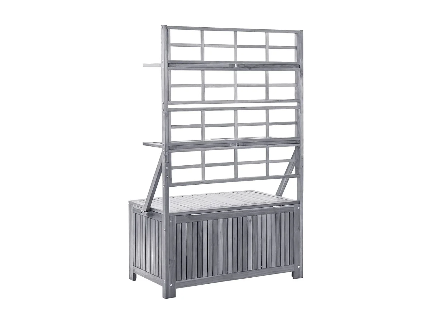 Coffre de rangement avec treillis Gris 99x55x160cm Acacia solide FR628048